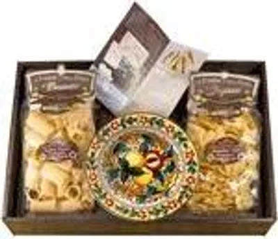 Produktbild von Pasta di Gragnano IGP / PGI Nudeln mit Keramik Pasta-Teller Geschenkkarton | Italien