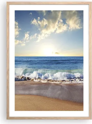 Produktbild von Gerahmtes Poster - Rahmen in heller Eiche - Meer Ufer Wasser - 50x70 cm - Wand Bild - Wanddeko - Wandbilder - Kunstposter - Wandposter - Bilderrahmen - Bilder - Kunstdruck - Wandbild - P2NPA50x70-3551