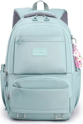 Produktbild von Schulrucksack Damen, Rucksack Travel Schultaschen für Mädchen im Teenageralter Leichter Causal Daypack Wasserdicht Bookbag, blau