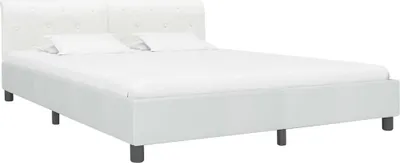 Produktbild von vidaXL Bettgestell Weiß Kunstleder 180×200 cm