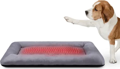 Produktbild von Tierbett selbstheizend Grau 80x55x8cm – Hundebett Katzenbett, Haustierdecke wärmeisolierend, weich, waschbar, kuschelige Liegefläche für Haustiere