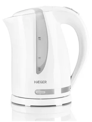 Productafbeelding van HAEGER Elektrische waterkoker, wit, 1,7 liter, 2200 W, 360 graden draaibaar