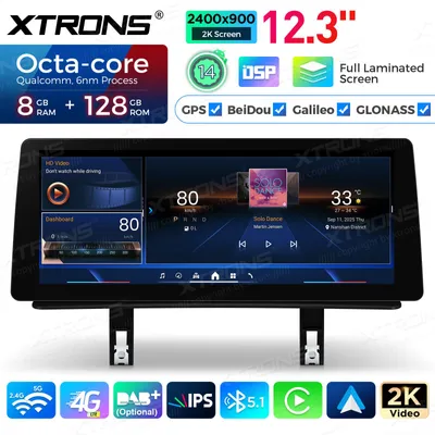 Produktbild von Android Autoradio Xtrons für BMW 1er E81/E82/E87/E88 2006-2012 ohne Originaldisplay 8/128GB 12,3 Zoll