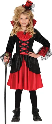 Immagine prodotto di Vampiro Halloween costume bambini rosso nero vestito cappello spaventoso, taglia: 110/116 colore: rosso