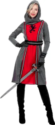 Produktbild von Mittelalter Ritterkleid grau-rot Größe: 38