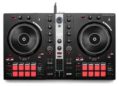 Produktbild von Hercules DJControl Inpulse 300 MK2 – USB-DJ-Controller – 2 Decks mit 16 Pads und eingebauter Soundkarte