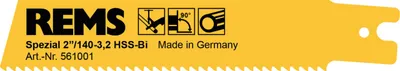 Immagine prodotto di Rems Lama speciale 140Mm dente 3,2Mm per tubi in acciaio