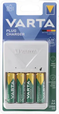 Zdjęcie produktu dla Varta 57657 101 451, Niklowo-metalowo-wodorkowa (NiMH), Krótkie spięcie, 4 szt., Baterie w zestawie