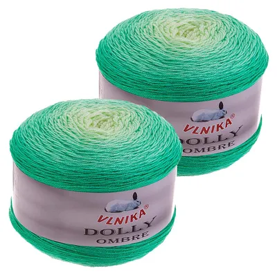 2 x 250g Dolly Ombre Farbverlaufsgarn Bobbel Strickgarn Häkelwolle Acrylgarn Türkistöne