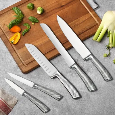 Image de Couteau de chef professionnel en acier inoxydable - Lame de 18 cm - Ergonomique et durable - Couteau de cuisine