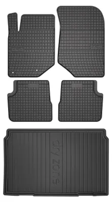 Productafbeelding van Rubberen automatten + kofferbakmat voor Opel Corsa-e vanaf 2019 (hatchback) – 5-delig, zwart, op maat – Wielganizator SolidPRO