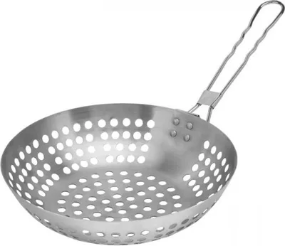 Produktbild von Edelstahl Grillwok für den Grill mit klappbarem Griff, 277 x 68 mm