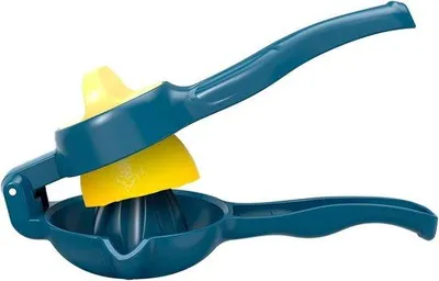 Immagine prodotto di Spremiagrumi blu, grande, manuale, centrifuga per succhi con contenitore