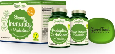 Produktbild von GreenFood Nutrition Strong Immunity & Probiotics + Pillbox