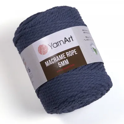 Obrázek produktu pro Yarn Art Macrame Rope 5 mm 85 m 761 Navy Blue Šňůra