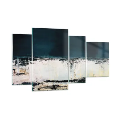 Produktbild von Bilder auf glas - 4 Teile - Abstraktion gerieben schwarz - 120x70cm - Glasbilder - Wandbilder - Bilder - Wanddekoration aus Glas - Glas Bilder - Wandbild auf Glas - GDL120x70-4381