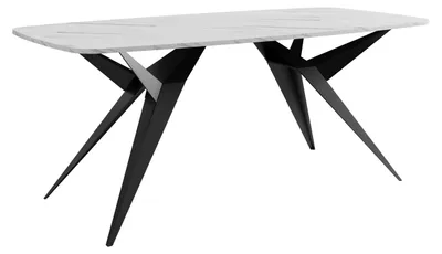 Produktbild von MIRJAN24 Tisch Axis 160, Esszimmer Tisch, Beine aus Stahl (Farbe: Schwarz / Bianco Marmor)