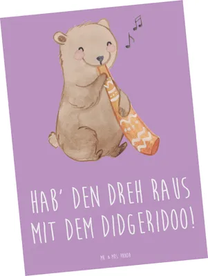 Produktbild von Mr. & Mrs. Panda Postkarte Didgeridoo Dreh - Lavendeltraum - Geschenk, Lernen, Grußkarte, Musiker, spirituell, Postkarten, Australien, bildkarte, Kultur, Instrument