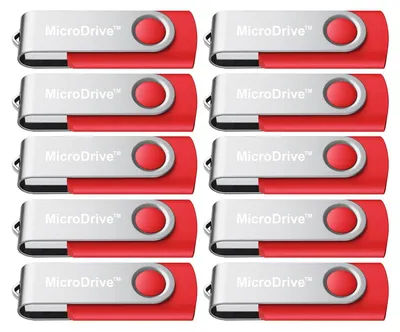 Produktbild von 10x 8GB USB 2.0 Stick Flash USB Drive Swivel USB Flashdrive Speicherstick Memorystick Farbe: Rot