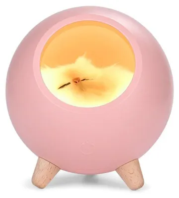 Image de 1001Jouets Veilleuse enfant Chat- 3 intensités d?éclairage ajustables - Batterie rechargeable - Rose