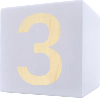 Obrázok produktu pre Drevená kocka s písmenami, 5 x 5 cm, biela, číslo 3