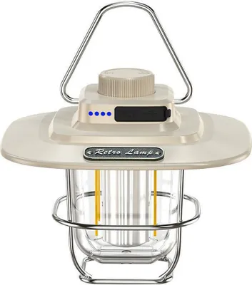 Produktbild von Retro Camping Licht LED Campinglaterne Wiederaufladbare Zeltlampe Wasserdicht Tragbare Power Bank Stufenloses Dimmen fuer Camping Zelt Wandern Angeln