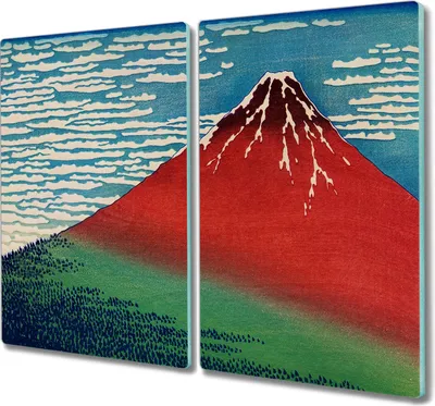Produktbild von Coloray Kochplattenabdeckung Herdabdeckplatte 2x30x52 cm Hackbrett Schneidebrett Küchenbrett - berg Himmel