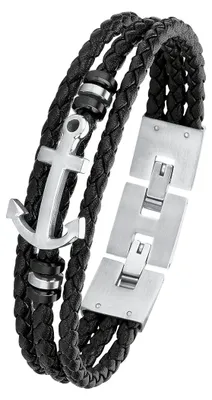 Produktbild von S.Oliver Armband 2018683 Edelstahl Leder Anker