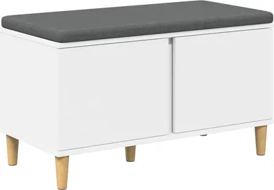 Obrázek produktu pro Chodbičková lavice s polštářem s úložištěm Bílý 80 x 38 x 46 cm