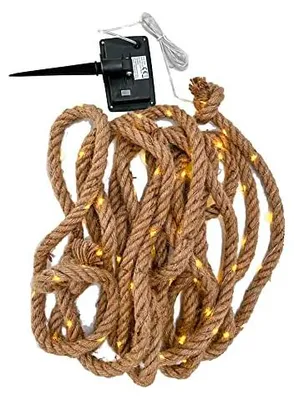 Produktbild von Hilight 507374 Solar-Erdspieß-Lichterkette 'Hanfseil' mit Blink-Funktion, für Außen, mit Leuchtmittel