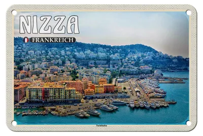 Produktbild von Blechschild Reise 18x12cm Nizza Frankreich Yachthafen Dekoration