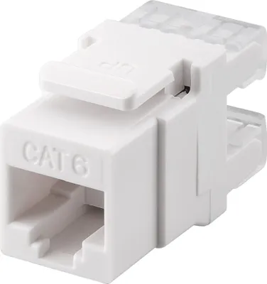 Produktbild von Keystone Modul RJ45 CAT 6, UTP, 250 MHz 16,7 mm breit, RJ45-Buchse (8P8C)
