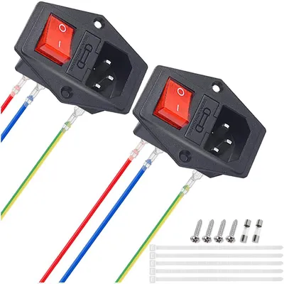 Productafbeelding van Inlaatmodule-stekker, 3-polig, 10 A, 250 V, tuimelschakelaar met accessoires