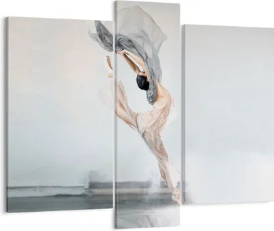 Produktbild von Bild auf Leinwand - Leinwandbild - 3 Teile - Tanz Frau Ballerina - 95x80cm - Wand Bild - Wanddeko - Wandbilder - Leinwanddruck - Bilder - Wanddekoration - Leinwand bilder - Wandbild - CB95x80-5030