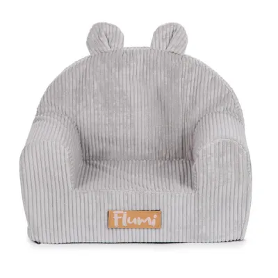 Produktbild von Personalisierter Kindersessel mit Ohren 56x33x42 cm – Corduroy Grau – Sessel für Babys & Kleinkinder