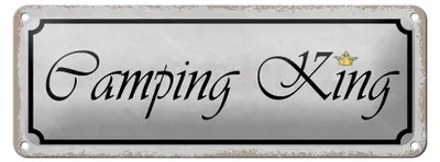 Produktbild von Blechschild Hinweis 27x10cm Camping King Dekoration