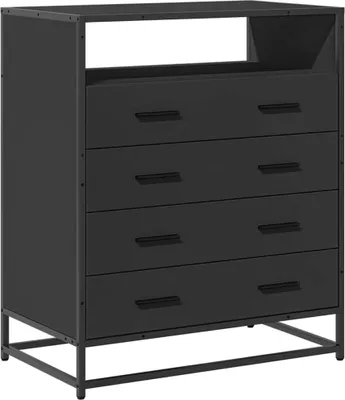 Produktbild von vidaXL Schubladenschrank Schwarz 70x41x83,5 cm Holzwerkstoff