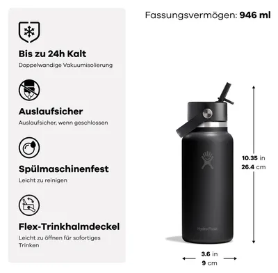 Produktbild von Hydro Flask – Wide Flex Straw Cap 946 ml (32 oz) Bottle