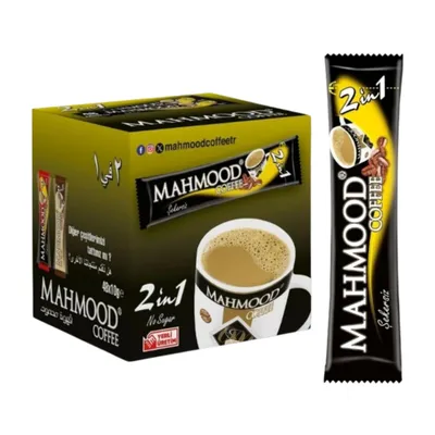 Produktbild von Mahmood Coffee 2 in 1 Instantkaffee ohne Zucker, mit Kaffeecreme, 48 Sticks x 10 g