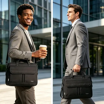 Produktbild von Laptoptasche 17 Zoll, wasserdichte Notebooktasche, schwarz, für Arbeit