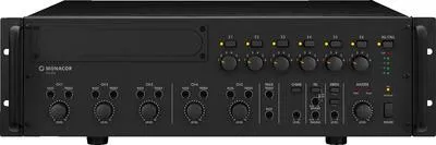 Obrázok produktu pre Monacor PA-6600, 5.0 kanály/kanálov, 850 W, 1%, 80 dB, 55 - 16000 Hz, Upínacie svorky