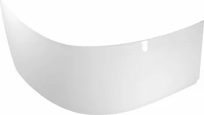 A white curved panel, likely a side skirt for a bathtub or similar fixture, against a white background.