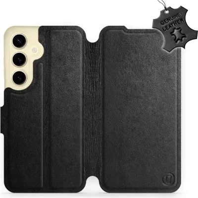Produktbild von Echtleder Handyhülle für Galaxy S24, Mobiwear Leather, Schwarz