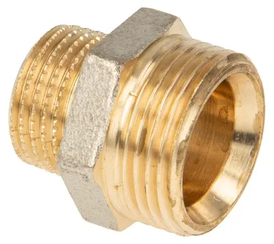 Produktbild von tecuro Reduziernippel Eurokonus G 3/4 Zoll AG x G 1/2 Zoll AG, DN 15, DVGW, Messing teilvernickelt