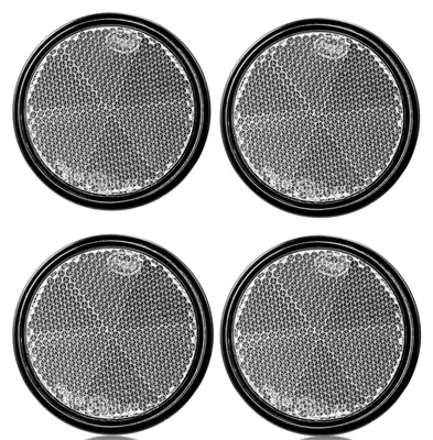 Produktbild von Set mit 4 runden, selbstklebenden Reflektoren, weiß, Ø 60 mm