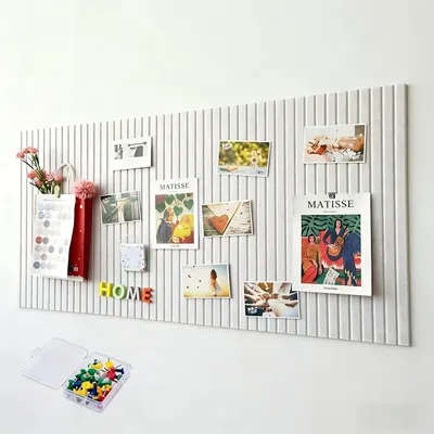 Productafbeelding van Vilt prikbord, 60 x 40 cm, zelfklevend, 0,9 cm dik, lichtbeige, met verticale strepen