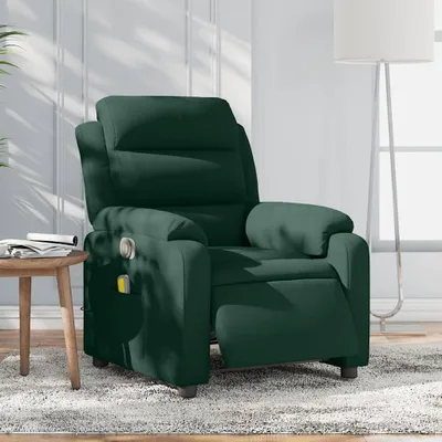 Image de Fauteuil de massage électrique vert foncé velours