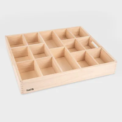 Immagine prodotto di Scatola di selezione dei giocattoli in legno TickiT - 14 scomparti multicolore