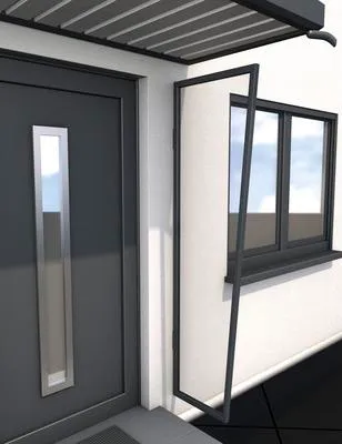 Produktbild von Gutta Vordach B1 anthrazit Acrylglas klar