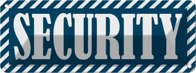 Zdjęcie produktu dla Blechschild 10x27 cm Security blaues Dekoration
